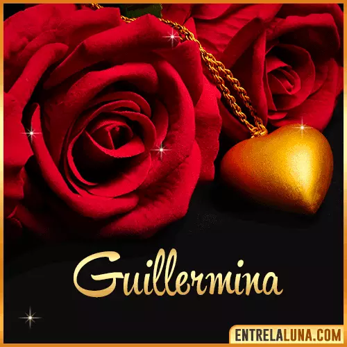Flor de Rosa roja con Nombre Guillermina
