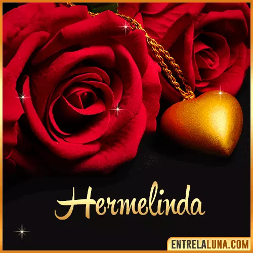 Flor de Rosa roja con Nombre Hermelinda