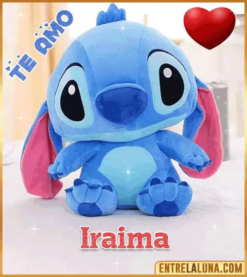 Peluche Stitch te amo con Nombre Iraima