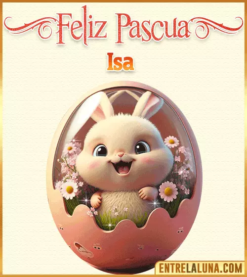 Imagen feliz Pascua con nombre Isa