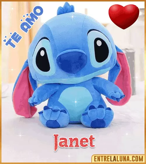 Peluche Stitch te amo con Nombre Janet