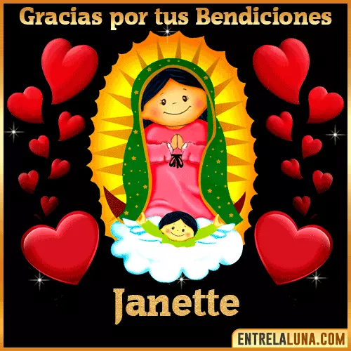 Imagen de la Virgen de Guadalupe con nombre Janette