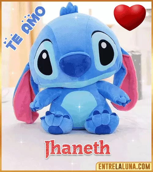 Peluche Stitch te amo con Nombre Jhaneth