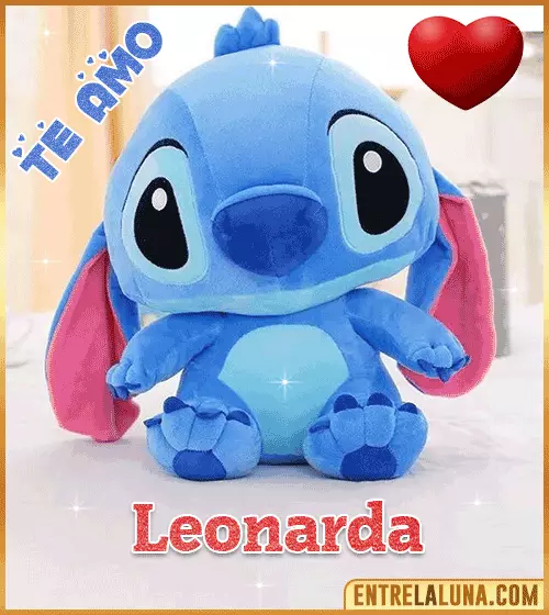 Peluche Stitch te amo con Nombre Leonarda