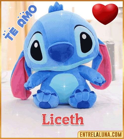 Peluche Stitch te amo con Nombre Liceth