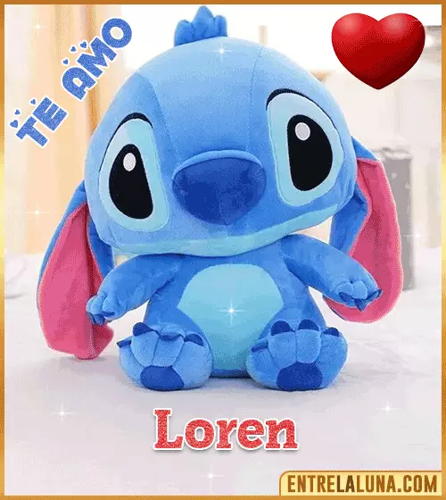 Peluche Stitch te amo con Nombre Loren