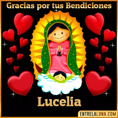 Imagen de la Virgen de Guadalupe con nombre Lucelia