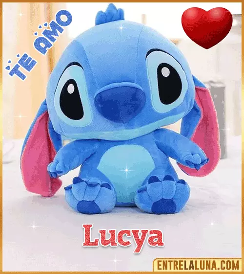 Peluche Stitch te amo con Nombre Lucya