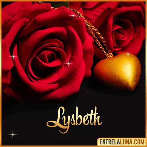 Flor de Rosa roja con Nombre Lysbeth