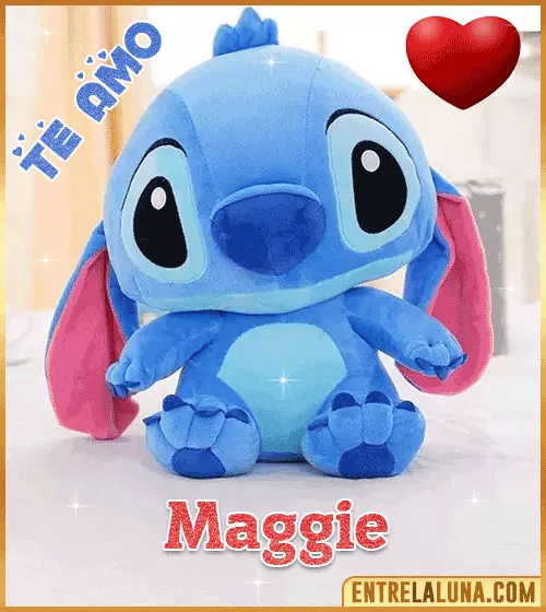 Peluche Stitch te amo con Nombre Maggie