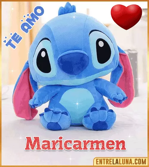 Peluche Stitch te amo con Nombre Maricarmen