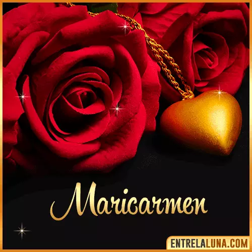 Flor de Rosa roja con Nombre Maricarmen
