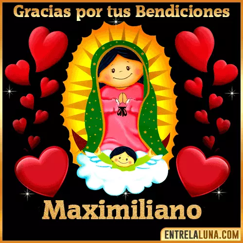 Imagen de la Virgen de Guadalupe con nombre Maximiliano