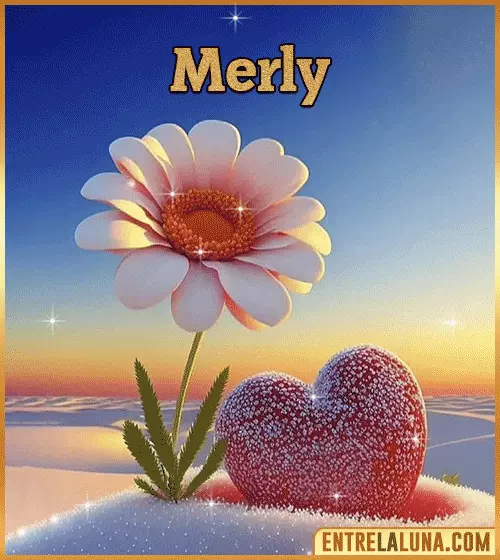Imagen bonita de flor con Nombre Merly