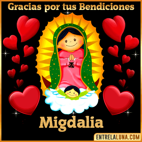 Imagen de la Virgen de Guadalupe con nombre Migdalia