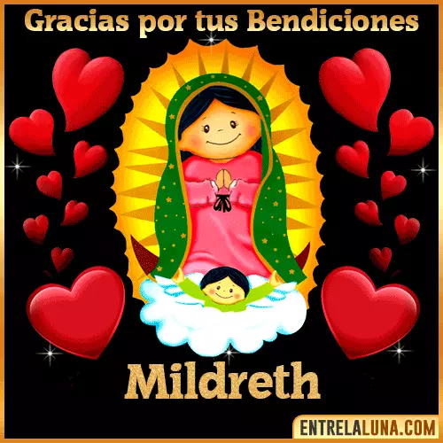 Imagen de la Virgen de Guadalupe con nombre Mildreth
