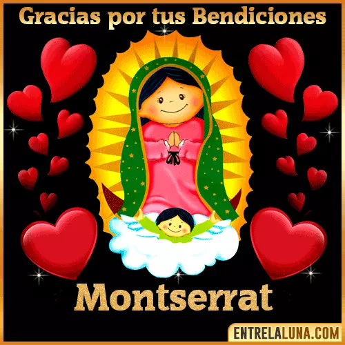 Imagen de la Virgen de Guadalupe con nombre Montserrat