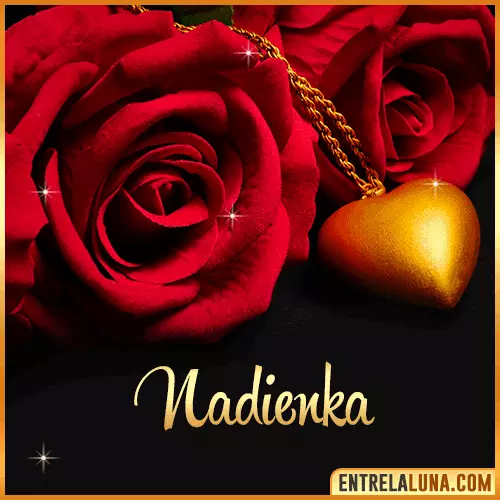Flor de Rosa roja con Nombre Nadienka