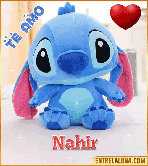 Peluche Stitch te amo con Nombre Nahir