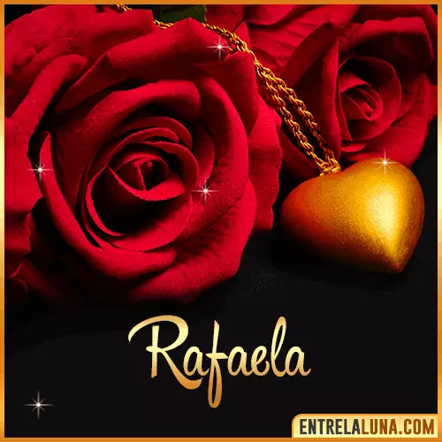 Flor de Rosa roja con Nombre Rafaela