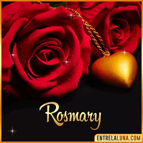 Flor de Rosa roja con Nombre Rosmary