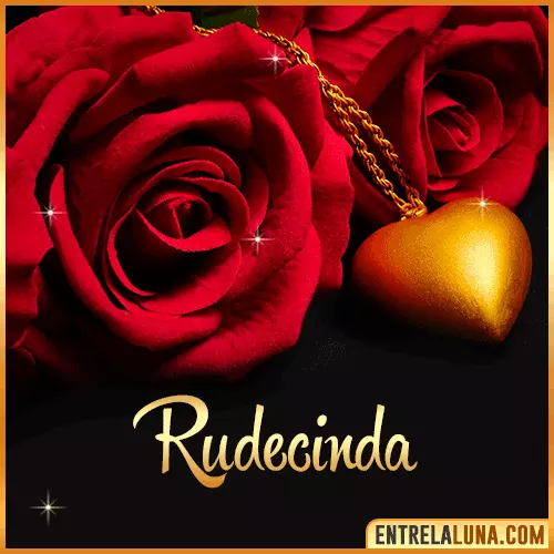 Flor de Rosa roja con Nombre Rudecinda