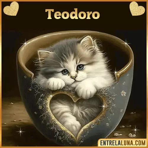 Imagen de tierno gato con nombre Teodoro
