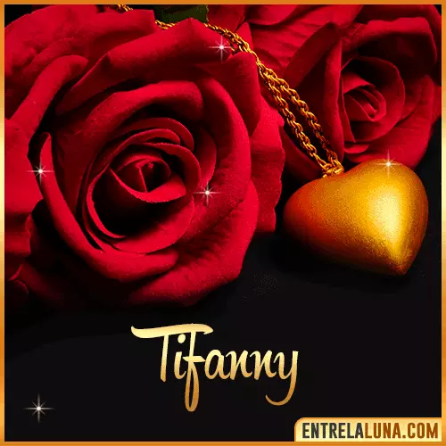 Flor de Rosa roja con Nombre Tifanny