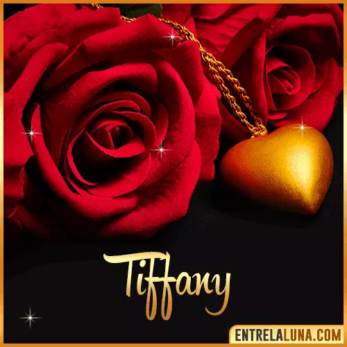 Flor de Rosa roja con Nombre Tiffany