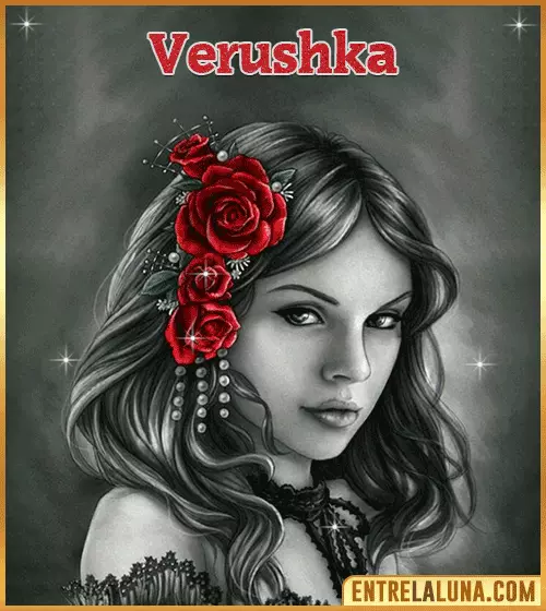 Imagen gif con nombre de mujer Verushka