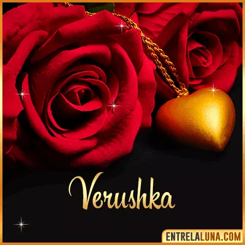 Flor de Rosa roja con Nombre Verushka