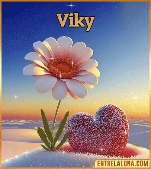 Imagen bonita de flor con Nombre Viky