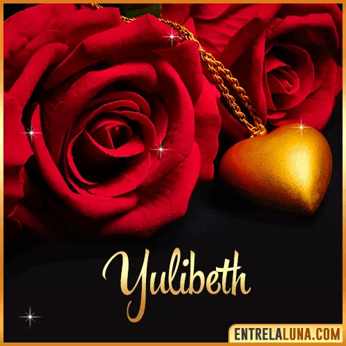 Flor de Rosa roja con Nombre Yulibeth